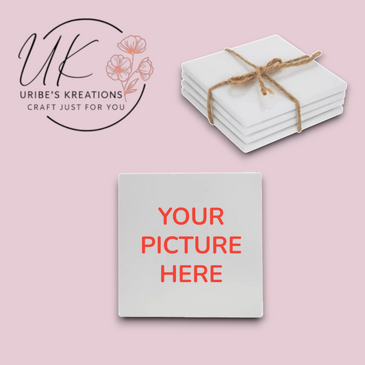 Custom Ceramic Square Coasters Set (4)