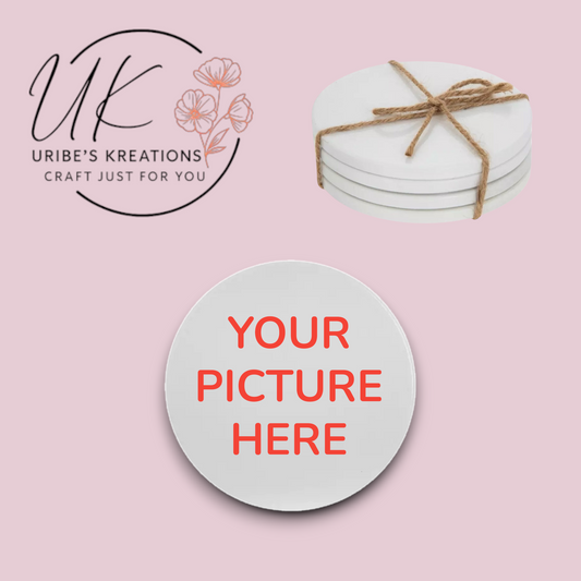 Custom Ceramic Circle Coaster Set (4)